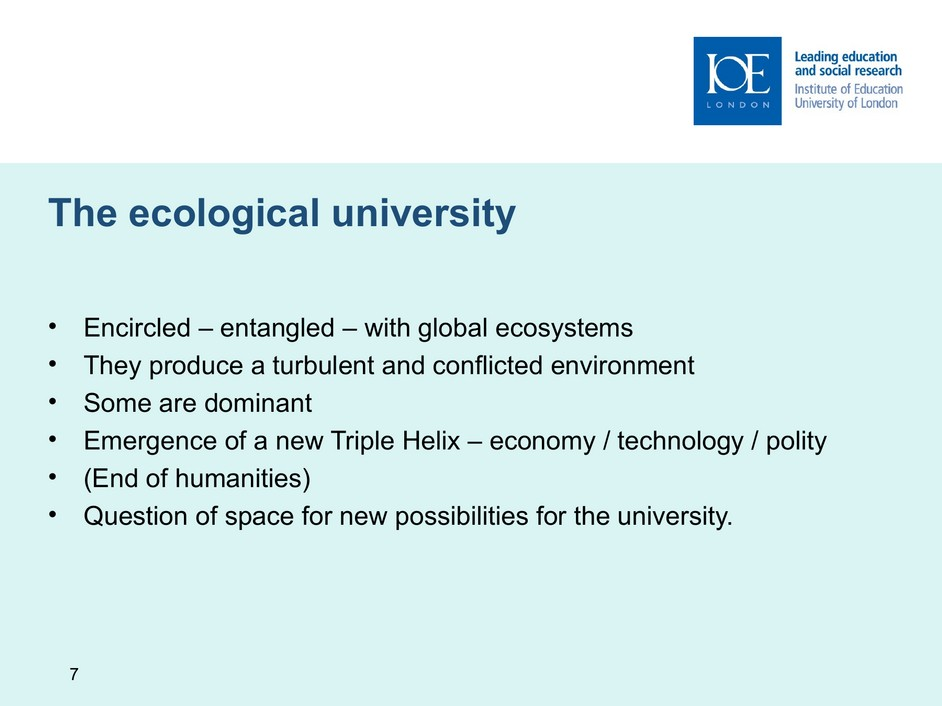 Slide 7, the ecological university, English original