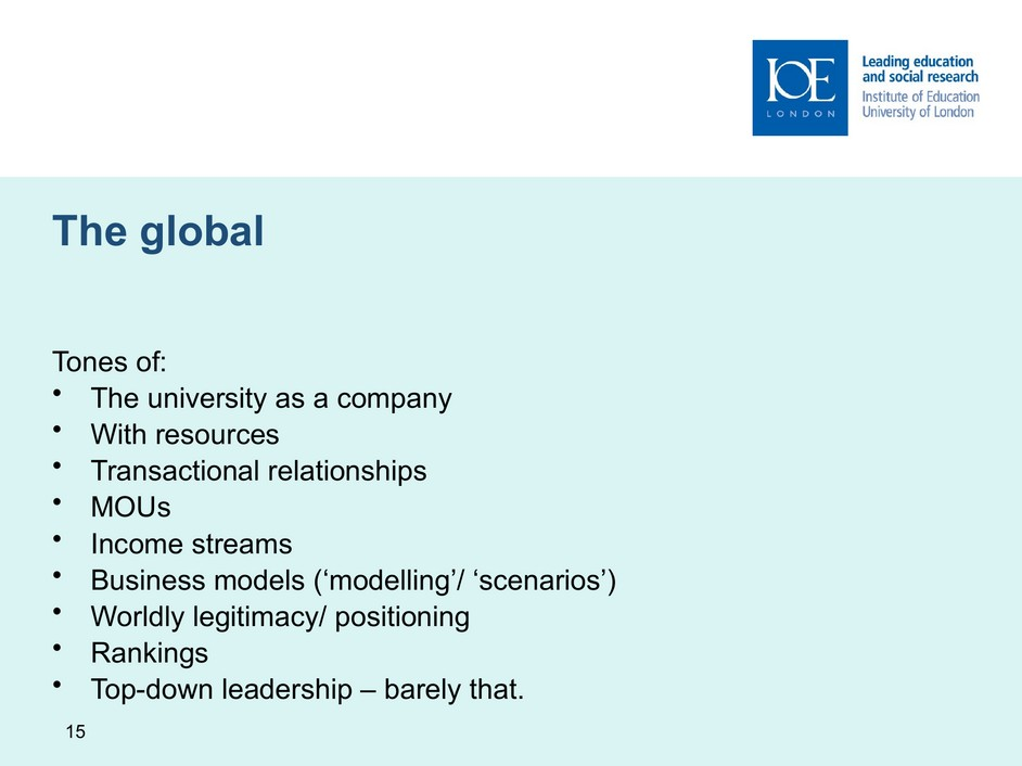 Slide 15, the global, English original