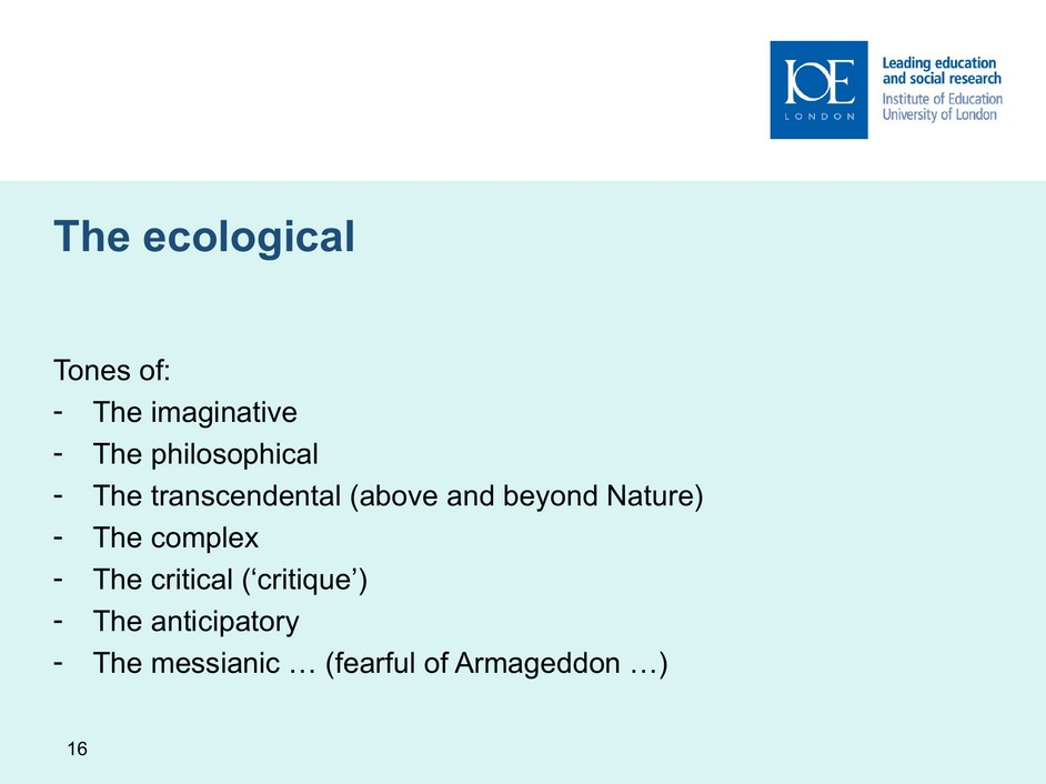 Slide 16, the ecological, English original